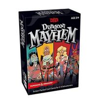 Šeimos pramogų stalo žaidimas, žaidimo kortos, „Dungeones Mayhem“ kortų vakarėlio dovana black