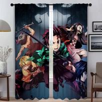 Demon Slayer Užuolaidos Vaikų Kambario Pertvara Namų Interjero Užuolaidos 2 Vnt. Žaliuzės Tūlas Miegamojo Blackout Užuolaida Svetainė W50xH70cmx2pcs-CL gray