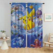 P-pokemones Namų Interjero Užuolaidos Kamerai Užuolaidos Vaikų Kambario Langų Užuolaida Kambariui 2 Panelės Žaliuzės Helovino Dekoracija W60xH90cmx2pcs-CL