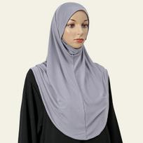 Malajų dvigubo pagurklio pošalmis musulmonėms moterims, vienspalvis vidinis šalikas, islamas, momentinis hidžabas, moteriška kepurė, kristalinė kanapė, bonetas, skrybėlė, 80*55 cm gray