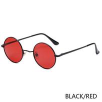 RUOBO Retro Poliarizuoti Apvalūs Metaliniai Rėmeliai Akiniai Nuo Saulės Vyrams ir Moterims Vairavimui Žvejybai Prekės Ženklo Dizainerio Akiniai Nuo Saulės UV400 Metal Frame red
