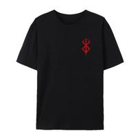Berserk Gess & Griffith Grafiniai medvilniniai marškinėliai, Japoniškų anime unisex marškinėliai trumpomis rankovėmis su apvalia iškirpte M black