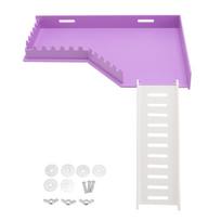 Žiurkėno platforma su kopėčiomis narvui, pramogoms, saugi, taupanti vietą, daugiafunkcinė žiurkėno stovėjimo platforma pink
