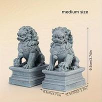 FU Šuo Liūtas Pora Saugotojų Liūtų Statulėlės Kinų Feng Shui Dekoratyvinės Figūrėlės Namų Svetainės Baro Kavinės Dekoras Stalo Ornamentas gray