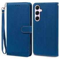 A56 5G dėklas Samsung A56 5G dėklas Piniginė Odinis atverčiamas dangtelis Samsung Galaxy A56 dėklas Stovas Knygelės tipo dangtelis Coque Fundas Etui For Samsung A56 5G blue