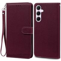 A56 5G dėklas Samsung A56 5G dėklas Piniginė Odinis atverčiamas dangtelis Samsung Galaxy A56 dėklas Stovas Knygelės tipo dangtelis Coque Fundas Etui For Samsung A56 5G black