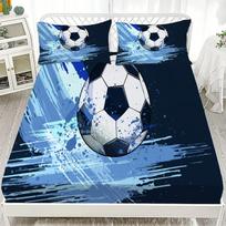 3D futbolo patalynė Spausdinta prigludusi paklodė su elastiniu čiužinio uždangalu ir užvalkalu Individualus 150x200cm Berniukų Vaikų Dekoras 150x200cmx25