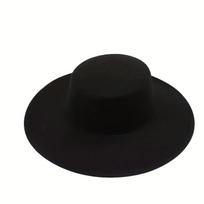 2D Plokščia Moteriška Retro Britų Stiliaus Veltinė Skrybėlė Plačiabrylis Plokščiadugnis Bowler Stiliaus Skrybėlaitė Elegantiško Europos Dizaino Kasdieniam Gatvės Stiliui ir Išskirtiniams Aprėdams juoda