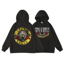 Guns N' Roses Grįžome Retro Gatvės Stiliaus Hoody Moterims Apvalus Kaklas Kišenė Megztinis Fleece Hoody Kvėpuojantis Megztinis Moteriškas Hoody L black