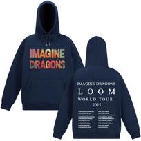 Vintažiniai Imagine Dragons Loom Pasaulinio turo estetiški rudeniniai žieminiai flisiniai gatvės stiliaus viršutiniai drabužiai M black