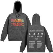 Vintažiniai Imagine Dragons Loom Pasaulinio turo estetiški rudeniniai žieminiai flisiniai gatvės stiliaus viršutiniai drabužiai M gray