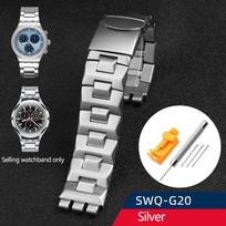 Metalinė nerūdijančio plieno laikrodžio apyrankė 17mm 19mm 21mm Swatch YGS749G YCS Yas YGS IRONYKeraminiams vyriškiems moteriškiems laikrodžiams Grandinėlės dirželis Apyrankė 19mm gray