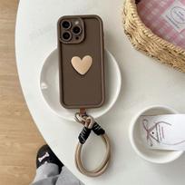 Širdies dirželis Telefono dėklas Samsung Galaxy S20 S21 S22 S23 S24 FE S25 Edge Ultra Plus A07 A17 M56 M36 5G Minkštas virvelės dangtelis Galaxy M56 5G kava