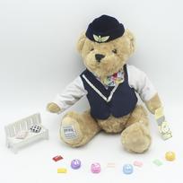 Kapitono Meškos Stiuardesės Policininko Suknelė Pliušinis Meškiukas Lėlė Gaudyklės Lėlė Vaikų Dovana 25cm black