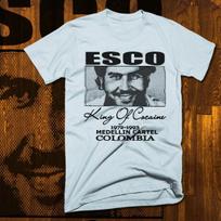 gangster t-shirt Pablo Escobar Medellin Cartel Mobster mafia street hustle tee L black