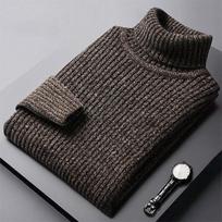 Vyriškas storas šiltas megztinis Žieminis megztas su aukštu kaklu Puloveriai Vyriški aukštu kaklu Vienspalviai Slim Fit Švelnūs megztiniai vyrams Viršutiniai drabužiai XL gray