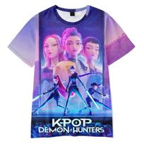 3D Naujo Filmo K-POP Demonas Medžiojanti Merginų Grupė Spausdinti Trumpomis Rankovėmis Marškinėliai Spausdinti Suaugusiems Vaikams Vasaros 170 pink