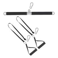 LAT Pull Down Bar Homes Gym Pulley Cable Machine Attachment with Strap and Handle Back Strength Workout Handle 1 black
