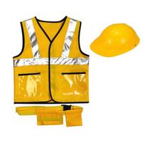 2/3 vnt. Statybininko kostiumai Vaikams Statybininko karjeros apranga Diržas Liemenė Kepurė yellow