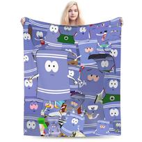 TOWELIE Antklodės Southes Animacinių Filmų Parkai Šilta Minkšta Pliušinė Mėtoma Antklodė Vaikams Suaugusiems Svetainei Flanelinė Lovatiesė Lovos Užvalkalas 30x40in gray