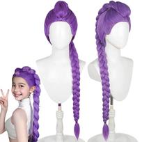 KPOP Demono Medžiotojai Rumi Violetinė Cosplay Perukas, Helovino Šventės Vaidmenų Žaidimo Perukas, Karščiui Atsparus Sintetinis Perukas, Helovino Kasdienė Dovana violetinė