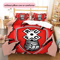 Rotherham United emblemos rašto patalynė Namų dekoracija Gimtadienio dovana (1 * antklodės užvalkalas + 2 * pagalvės užvalkalai, be šerdies) 135x200cm red