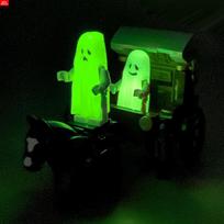 MOC Bricks MOC0033 Cry Smile Ghost Carriage Cart Darkness Luminous Scene Horse Battle DO-IT-YOURSELF Educational Constructing Blocks Boys green