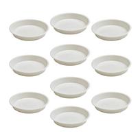 Round PP Plant Saucers 10pcs Designed for Succulent and Small Potted Plants Flat Edge Easy Clean Sun Resistant 3( white