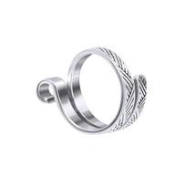 Adjustable Metal Yarn Holder Ring for Knitting and Crochet with Decorative Etched Design balta