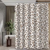 Leopardo Dušo Užuolaida Juodo Gepardo Rašto Poliesterio Audinio Dušo Užuolaidų Rinkinys Vonios Kambariui su 12 Kabliukų 120x180cm gray