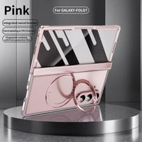 Skirta Samsung Galaxy Z Fold 7 galvanizuotas telefono dėklas, blizgus dėklo korpusas, su magnetiniu stoveliu ir grūdinto stiklo ekrano apsauga Galaxy Z Fold7 gray