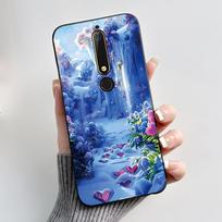 Cute Case For Nokia 6.1/Nokia 6.1 Plus/Nokia X6/Nokia6 Capa Printing Shell Protective Cover Soft Silicone Cartoon Black Casing Nokia 6 gray