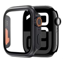 Stiklas+Dėklas Apple Watch 46mm 42mm 44mm 45mm 41 40mm Ekrano apsauga Dangtelis Keičiamas Ultra Bamperis iWatch Series 10 9 8 7 SE 6 5 Series 7-8-9 41MM matinė juoda spalva