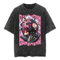Mob Psycho  Manga Print Tshirt For Men Women Clothing Short Sleeve Tees Tops Harajuku Vintage Washed Oversized Streetwear L black