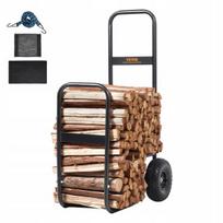 Vevor vežimėlis malkoms, keliamoji galia 113,4 kg, milteliniu būdu dažytas plienas