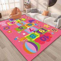 Modernus vaikų žaidimų kelio kilimas Svetainės animacinis namų dekoras Kūdikio sofos zona Neslystantis kilimėlis Miegamojo minkštas tatami grindų kilimėlis 120cm x 160cm yellow