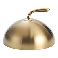 Maisto gaubtas Nerūdijančio plieno serviravimo indelio dangtelis su apsauginiu nuo dulkių rankenėle Apvalus Lengvai pakeliamas 15cm Gold beige