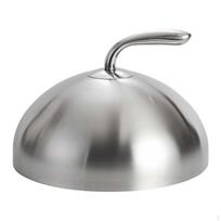 Maisto gaubtas Nerūdijančio plieno serviravimo indelio dangtelis su apsauginiu nuo dulkių rankenėle Apvalus Lengvai pakeliamas 15cm silver gray