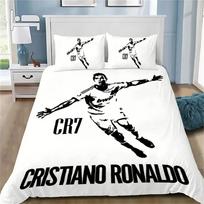 3D Antklodės Užvalkalas Futbolas CR7 Lovos Patalynės Komplektas Minkštas Antklodės Užvalkalas Su 1/2 Vnt. Pagalvių Užvalkalais Vaikams Suaugusiems Mikropluošto Antklodės Užvalkalas 140x200cm