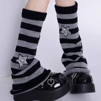 Comfortable Soft Striped Socks with Decorative Star Pattern for Daily Wear School Office Sports and Casual Activities One Size gray