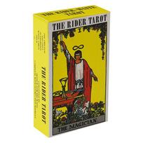 Nuostabus Rider Waite Smith Taro kaladė su spindinčiais paveikslėliais ir pilnų scenų kortomis The Rider Tarot black