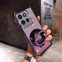 Prabangus Blizgantis Keturkampis Dėklas Motorola Signature Moto Edge 70 Ultra 60 Fusion 50 Pro G87 G77 G67 G86 Power Atsparus Smūgiams Dangtelis Motorola Edge 70 violetinė