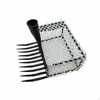 Moliuskų grėblys su suvirintu krepšiu Kasimo įrankis Šakės Derliaus nuėmimas Paplūdimio ieškotojams, Gray Square Pocket black
