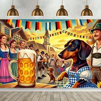 Oktoberfest alaus tema šventės fonas, audinio sienų reikmenys vakarėliui, svetainei, miegamajam, biurui, namams, lauko dekoravimui 120x90cm orange