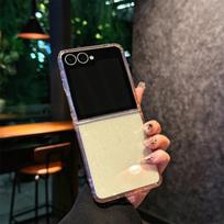 Samsung Z Flip7/Flip6 Glitter Magnetic Starry Sky Case - Transparent Protective Cover Z Flip6 gray