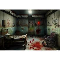Baisios Helovino dekoracijos Fonas nuotraukoms Apleistos ligoninės griuvėsiai Vaiduokliai Zombiai Scenos fonas Šiurpi vakarėlio dekoras Vinyl 75X50cm