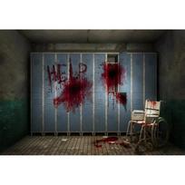 Baisios Helovino dekoracijos Fonas nuotraukoms Apleistos ligoninės griuvėsiai Vaiduokliai Zombiai Scenos fonas Šiurpi vakarėlio dekoras Polyester 200X150cm