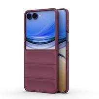 Skirta Samsung Galaxy Z Flip 8 dėklas Itin plonas Atsparus smūgiams Samsung Z Flip 8 dėklas PC apsauginis dangtelis Anti-drop dėklas Z Flip 8 dangtelis Galaxy Z Flip 8 tamsiai violetine spalva