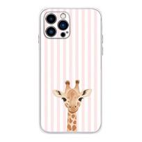 Dryžuotas fonas Žirafa Telefono dėklas Skirta IPhone17,16,E,15,14,13,12,11 Pro Max XR XS Max Plus Mielas INS Dėklas iPhone11 white