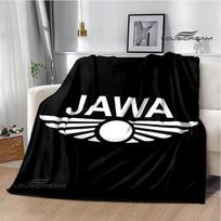 Jawa motociklo logotipas spausduotas pledas Šiltas pledas Flanelinis minkštas patogus pledas Namų kelioninis pledas Gimtadienio dovana 75cmx90cm gray